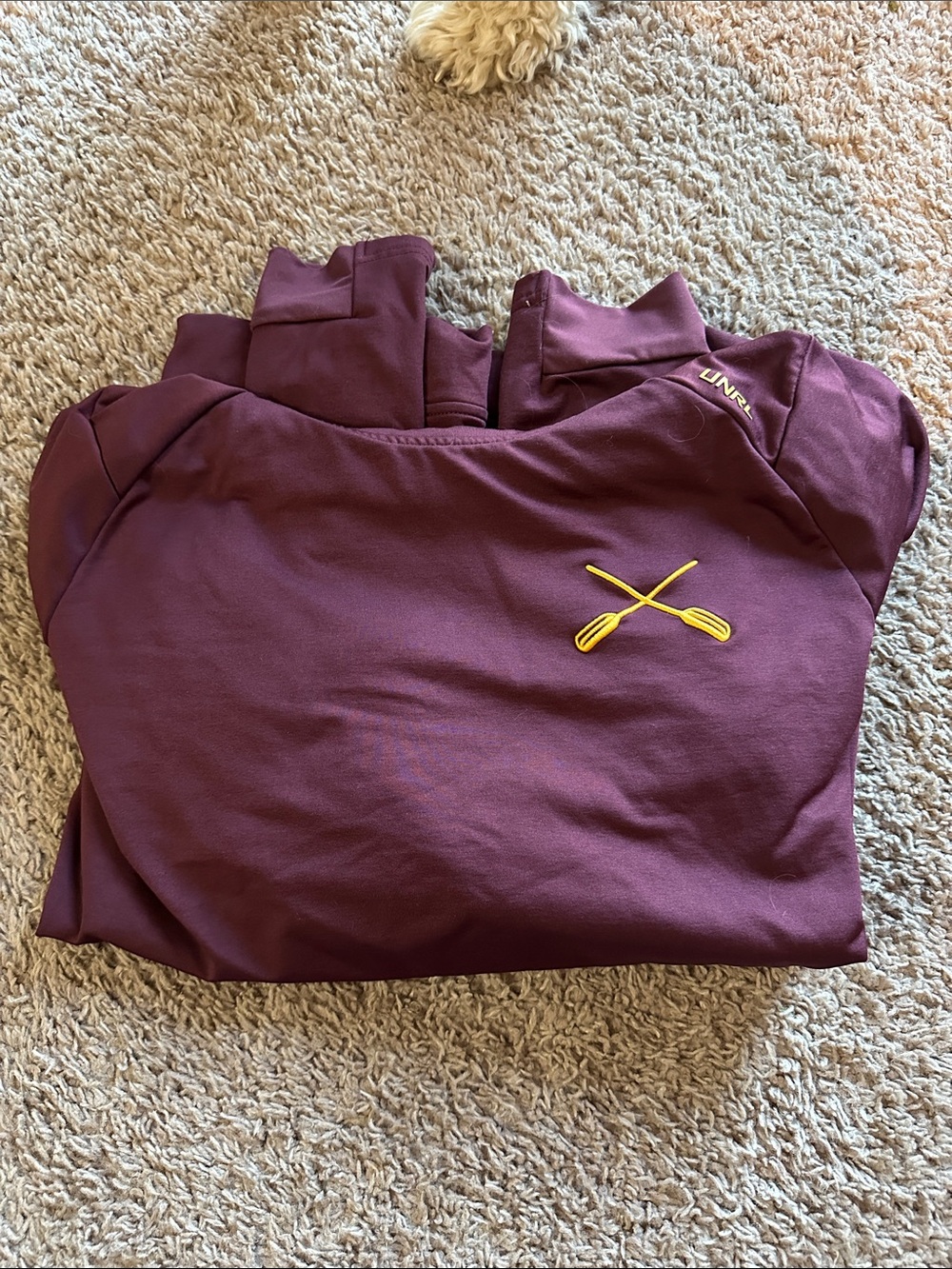 Men’s UNRL Minnesota Maroon Pullover Hoodie with Yellow Oar Logo